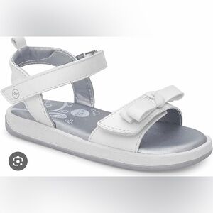 NWT Stride Rite white girls Delilah sandal bow strap size 11M